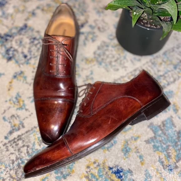 Almond Toe Leather Oxfords Brown | Poshmark